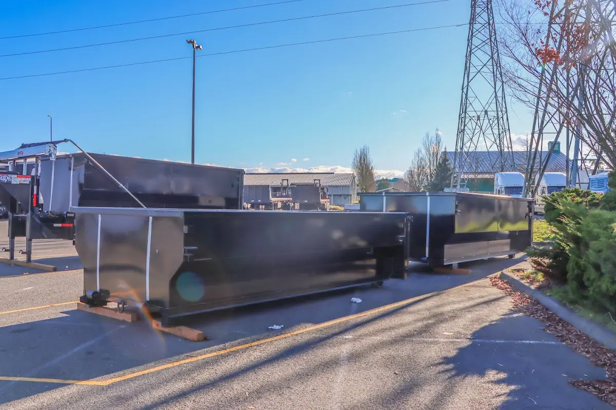 Roll-off dumpster ready for waste disposal at job site for Estate Cleanout Dumpster Rental in Garwood